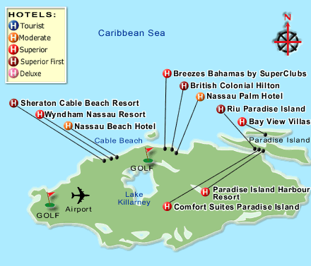 Nassau Bahamas Resorts Map